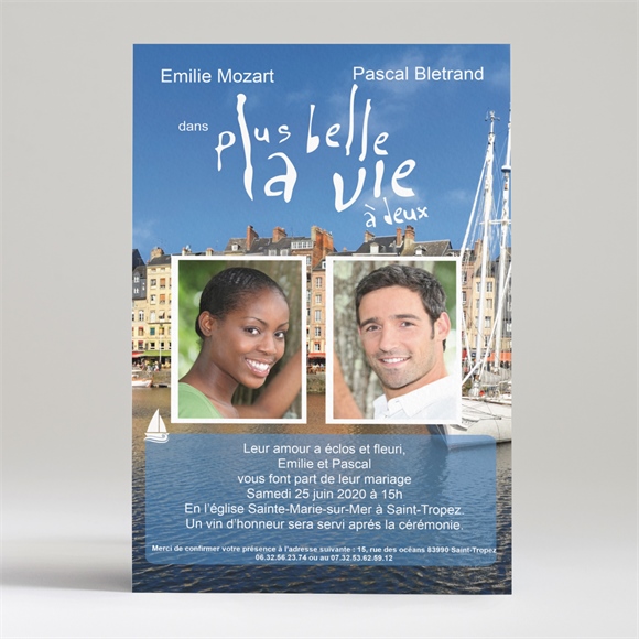 belle photo carton invitation mariage