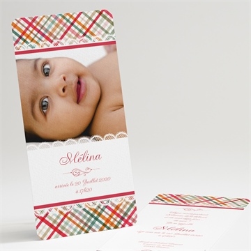 Faire-part naissance motifs rayés