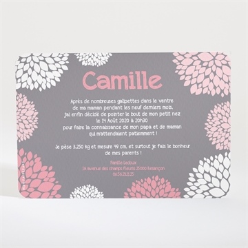 Faire-part naissance nature et pastel photo - Dos du faire-part