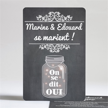 Faire-part mariage belle ardoise mariage