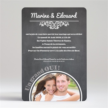 Faire-part mariage belle ardoise mariage - Dos du faire-part