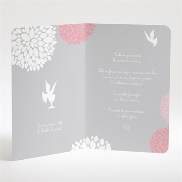 Menu communion colombe et fleurs - Intérieur du menu