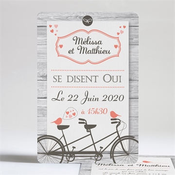 Faire-part mariage oiseaux vintage