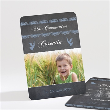 Faire-part communion mon ange bleu