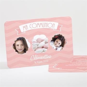 Faire-part communion petite photo de sa frimousse