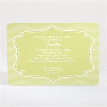 Faire-part communion en famille - Dos du faire-part