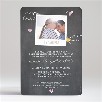 Faire-part mariage les enfants annoncent - Dos du faire-part