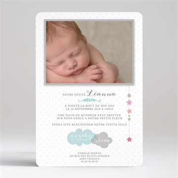 Faire-part naissance un nuage de bonheur - Dos du faire-part