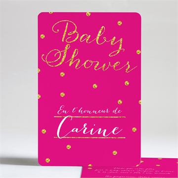 Faire-part baby shower couleurs vives et paillettes