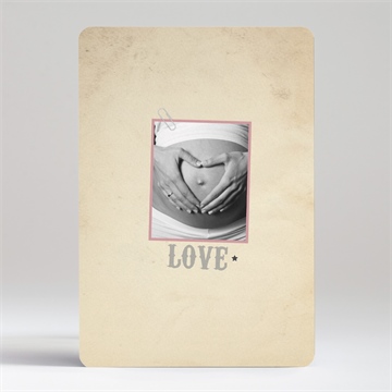 Faire-part baby shower entre copines - Dos du faire-part