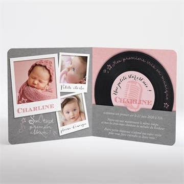 Faire-part naissance une petite star est née - Intérieur du faire-part