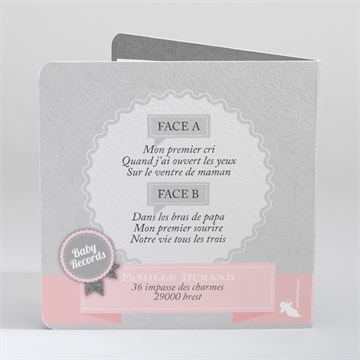 Faire-part naissance une petite star est née - Dos du faire-part