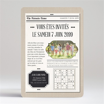 Carte invitation départ à la retraite dans les kiosques - Dos de la carte