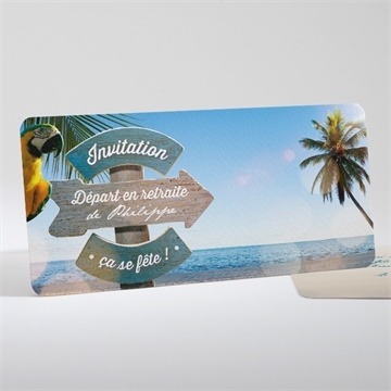 Carte invitation départ à la retraite vacances méritées !