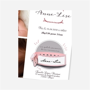 Faire-part naissance faire part fille avec photo - Vue détaillée