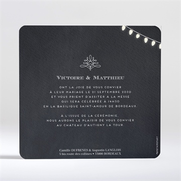 Faire-part mariage tendance ardoise - Dos du faire-part