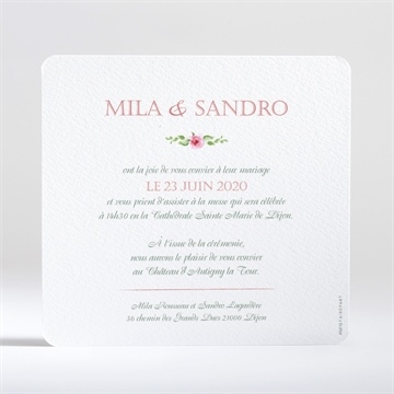 Faire-part mariage annonce champetre - Dos du faire-part