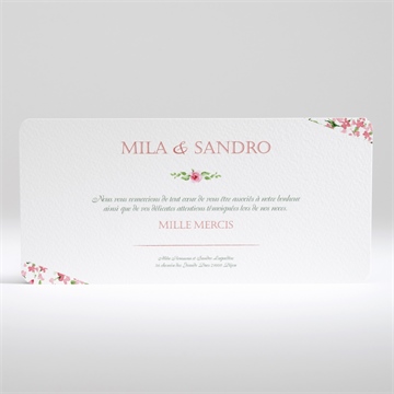 Remerciement mariage annonce champetre - Dos de la carte