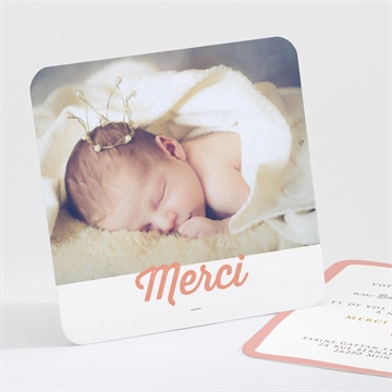 Remerciement baptême initiales à motifs