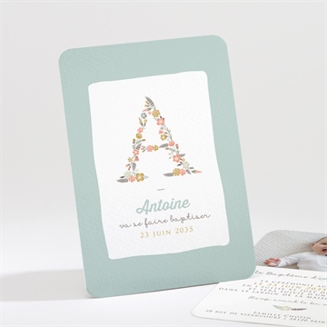 Faire-part de baptême alphabet original
