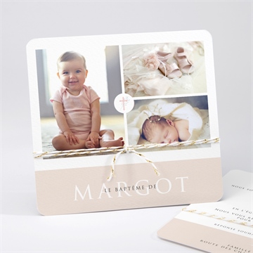Faire-part de baptême poésie minimaliste