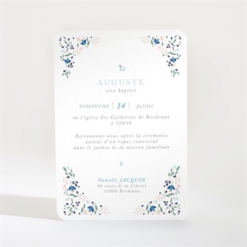 Faire-part de baptême confidences - Dos du faire-part