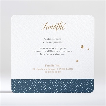 Remerciement naissance 100% pois! - Dos de la carte