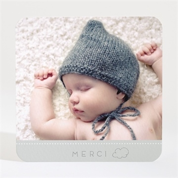 Remerciement naissance nuage poétique photo - Dos de la carte