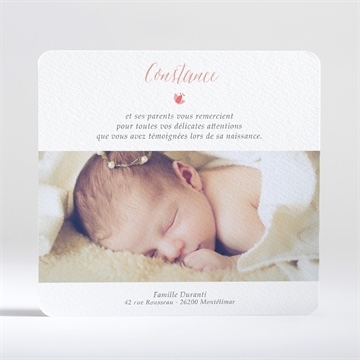 Remerciement naissance tendance liberty - Dos du faire-part