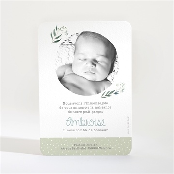 Faire-part naissance douceur champêtre - Dos du faire-part