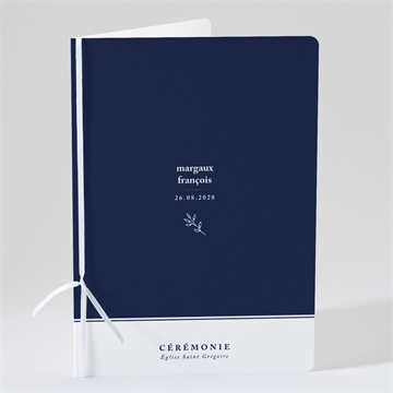 Livret de messe mariage bleu romantique