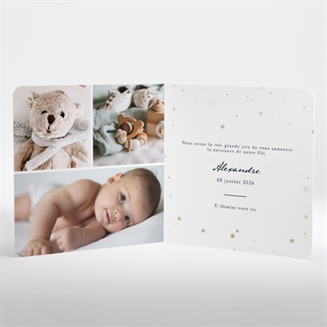 Faire-part naissance étoile - Intérieur du faire-part
