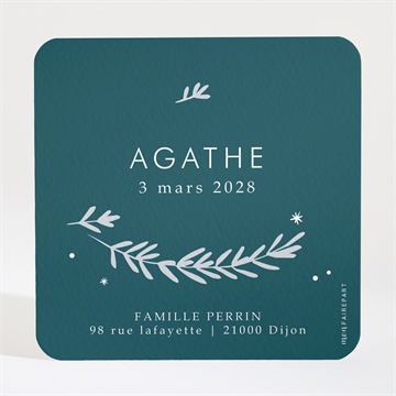 Faire-part naissance polaroid végétal - Dos du faire-part