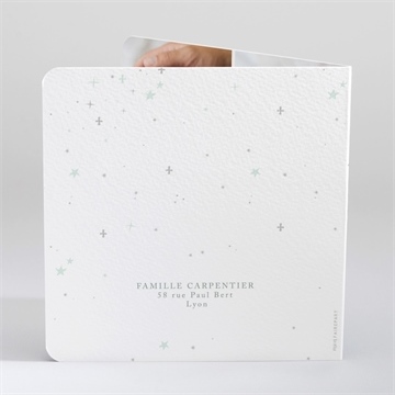 Faire-part de baptême lumière ! - Dos du faire-part