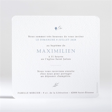 Faire-part de baptême mosaïque de photos - Dos du faire-part