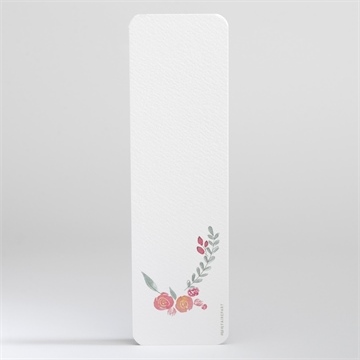 Signet baptême cadre de fleurs - Dos du signet