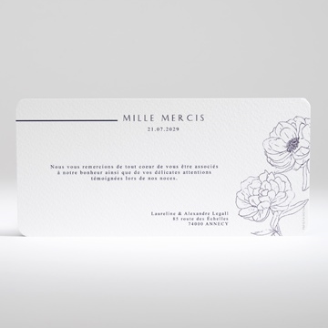 Remerciement mariage chic et moderne - Dos de la carte