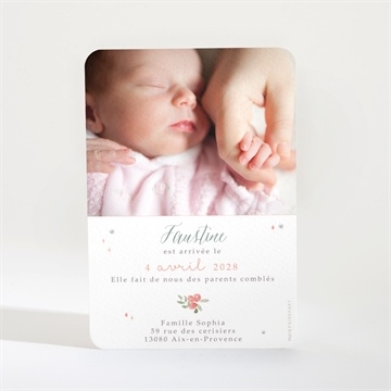 Faire-part naissance ma petite chouette - Dos du faire-part