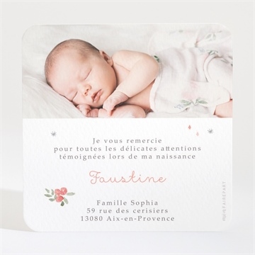 Remerciement naissance ma petite chouette - Dos de la carte