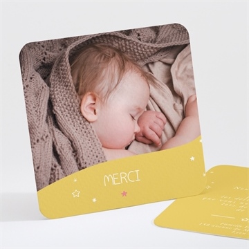 Remerciement naissance en jaune toute!