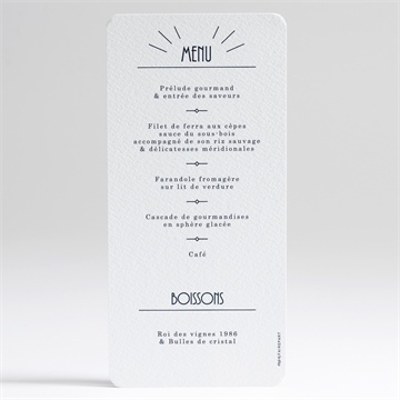 Menu mariage tout en un - Dos du menu