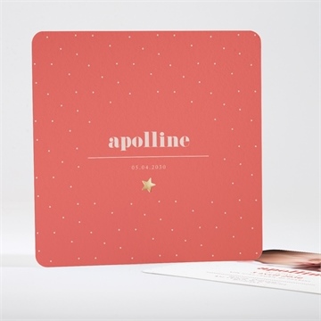 Faire-part naissance sceau étoilé