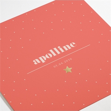 Faire-part naissance sceau étoilé - Détail du faire-part