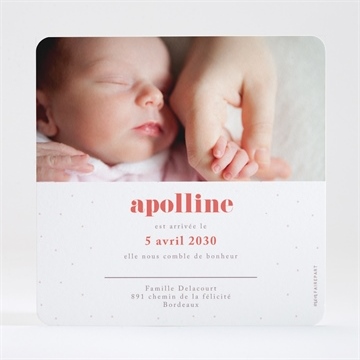 Faire-part naissance sceau étoilé - Dos du faire-part