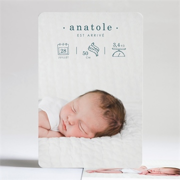 Faire-part naissance vert emeraude