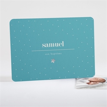 Faire-part de baptême motifs étoilés