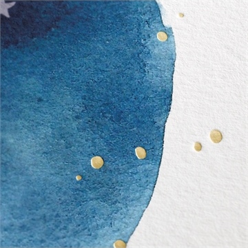 Faire-part naissance douce nuit - Marquage à chaud OR