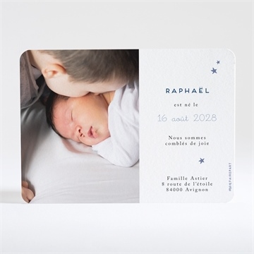 Faire-part naissance douce nuit - Dos du faire-part