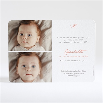 Faire-part naissance végétation copper - Dos du faire-part