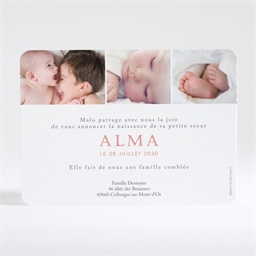 Faire-part naissance de mille feux ! - Dos du faire-part